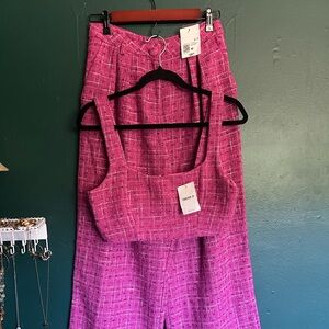 NWT Matching Crop Top Trouser Set